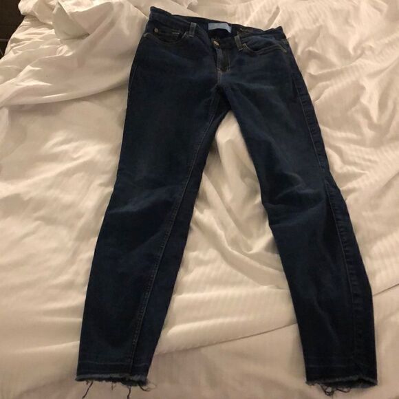 7 for all Mankind Blair raw edge denim jeans size 26 ankle length - Picture 1 of 6